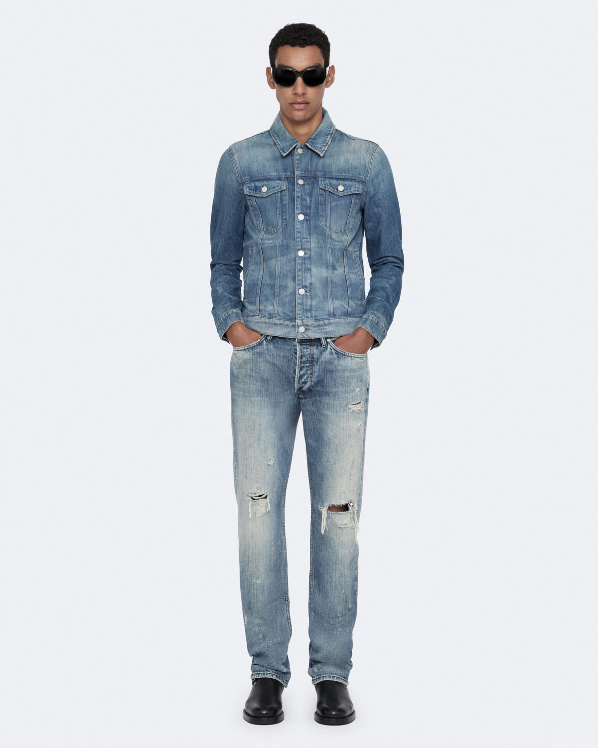 Tint Light Indigo Color Fitted Trucker from AllSaints