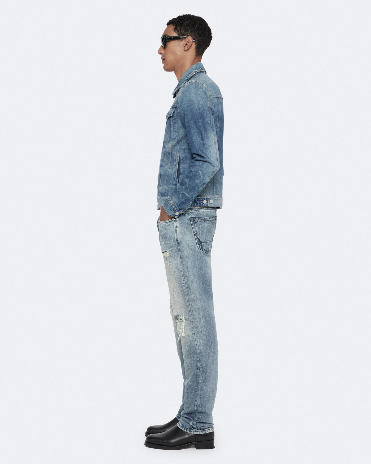 Tint Light Indigo Color Fitted Trucker from AllSaints