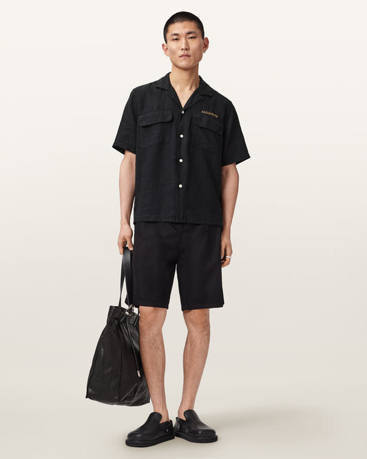 Jet Black Color Dunloe SS Shirt from AllSaints