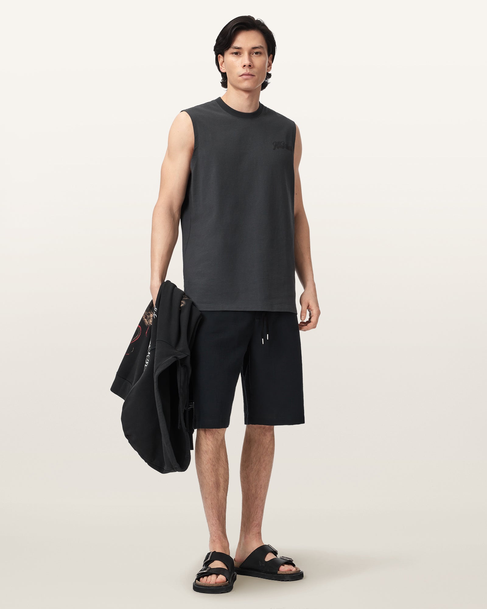 Washed Black Color Odyssey SL Crew from AllSaints