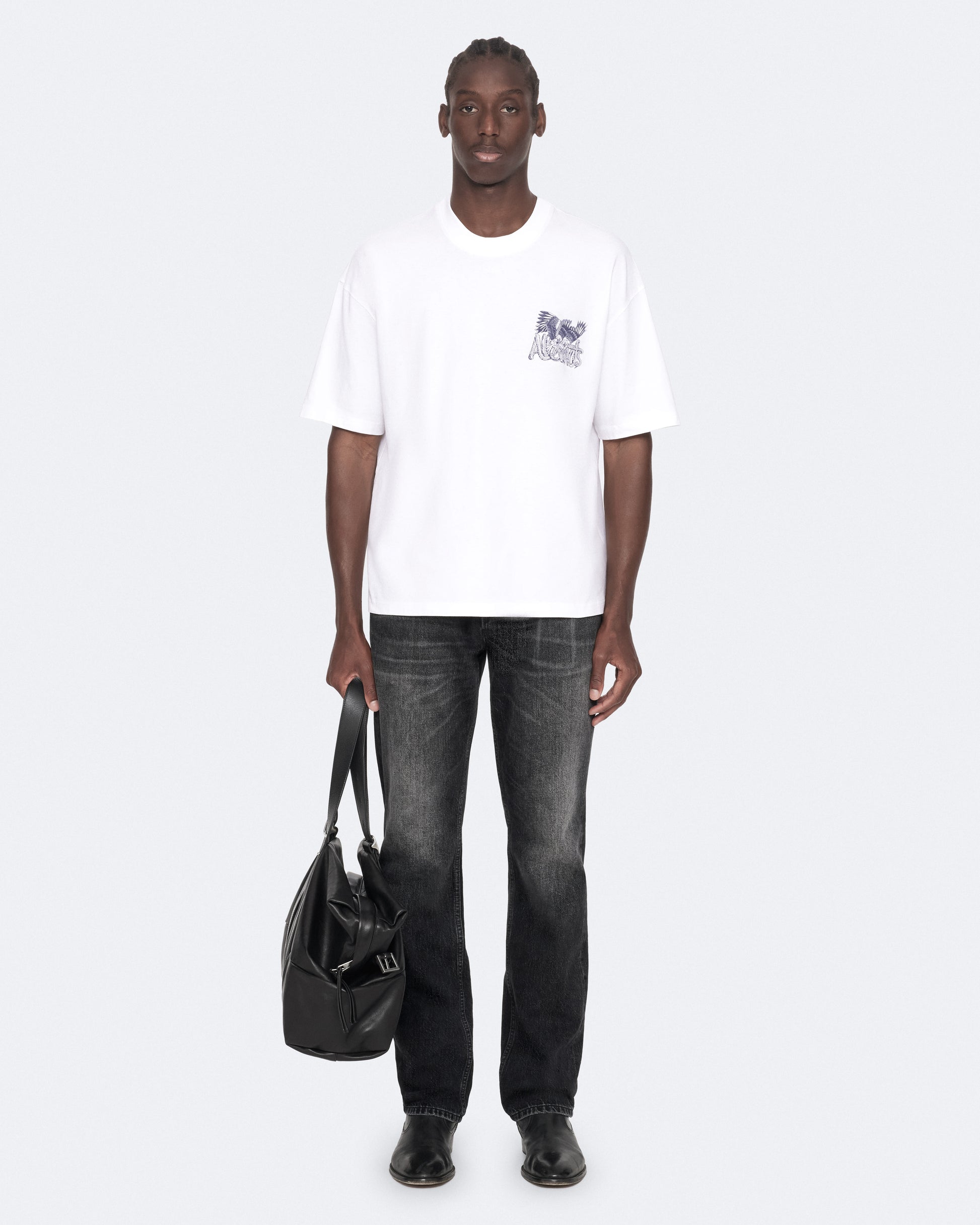 Optic White Color Battles SS Crew Tee from AllSaints