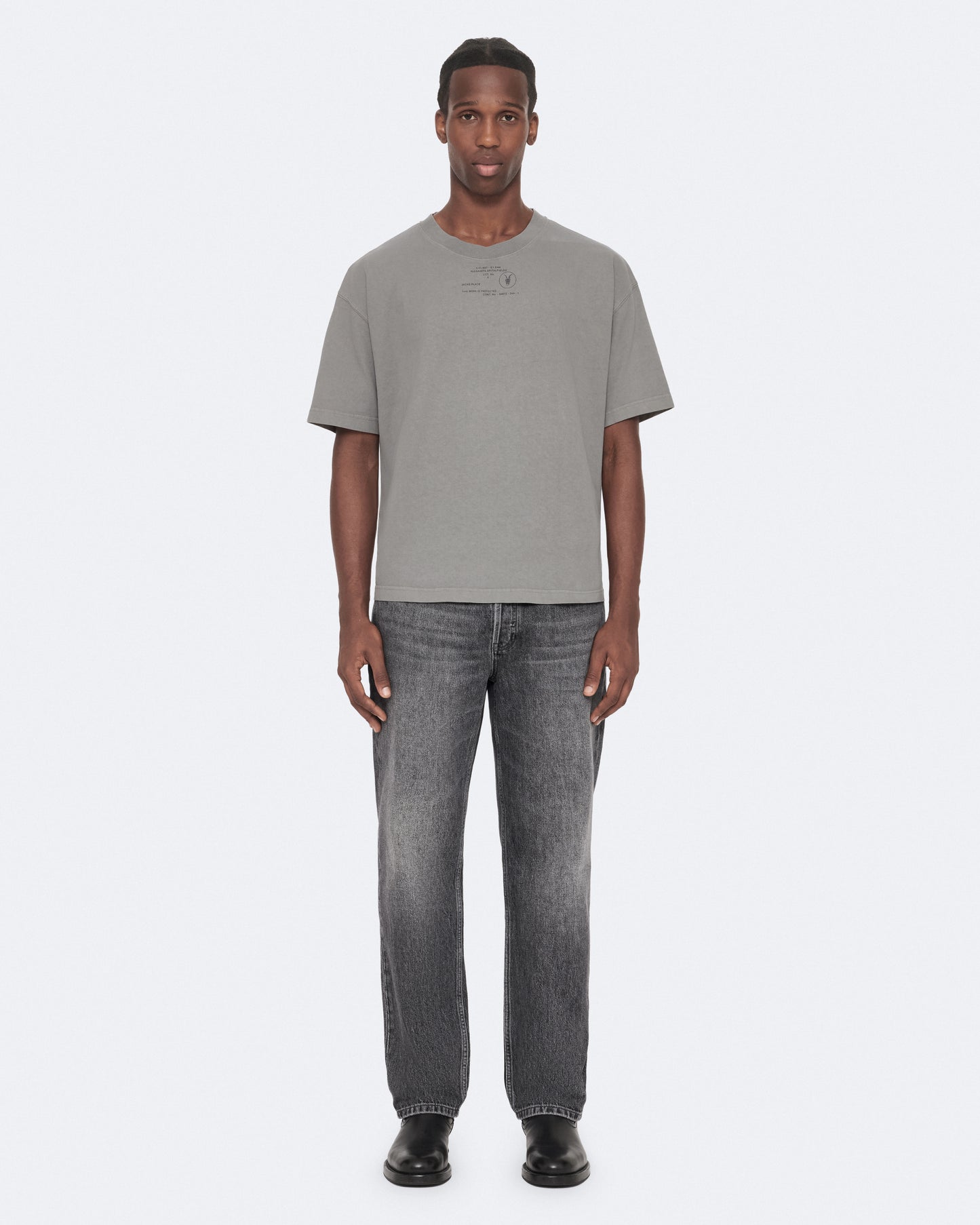 FOSSIL GREY Color Raphy SS Crew Tee from AllSaints