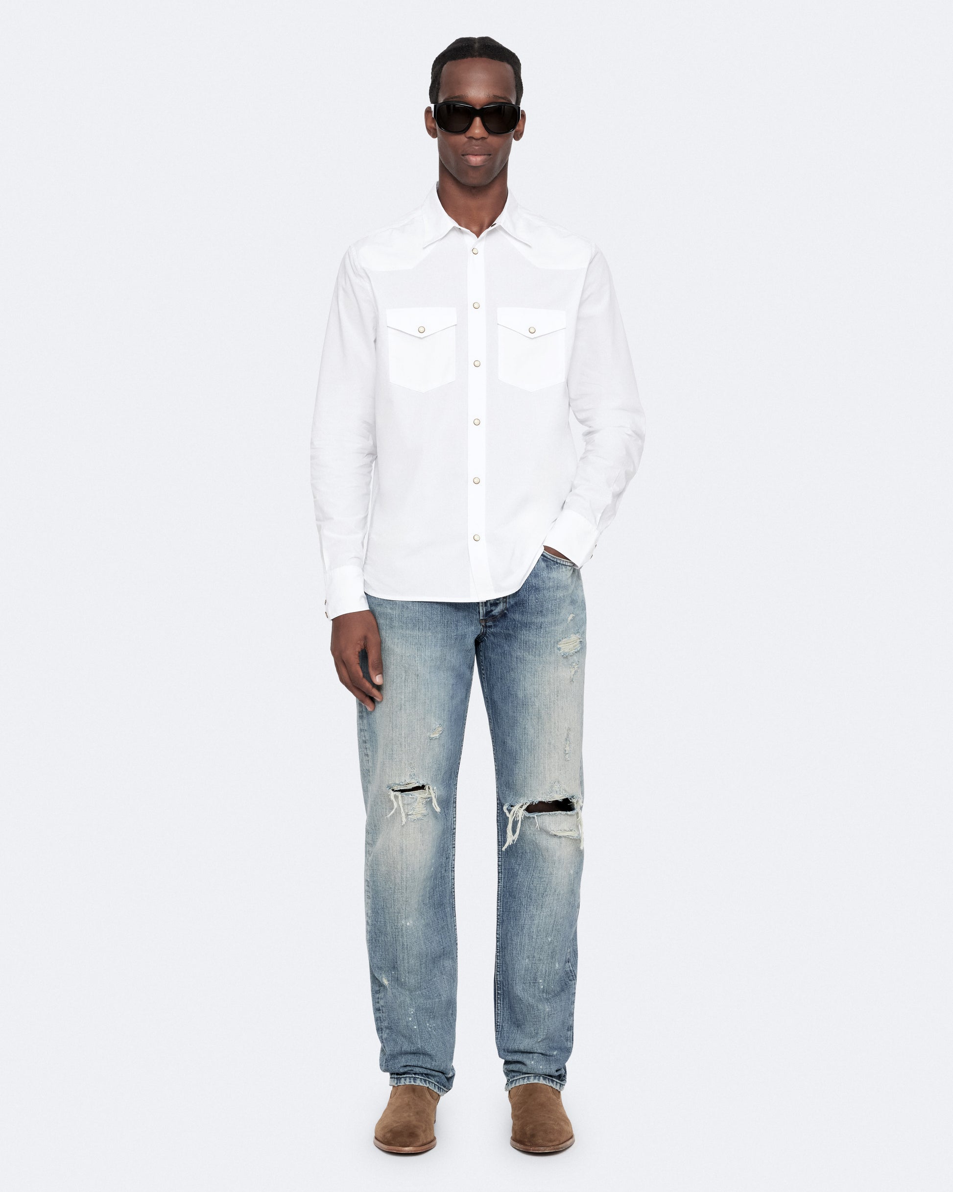 White Color Kenil LS Shirt from AllSaints