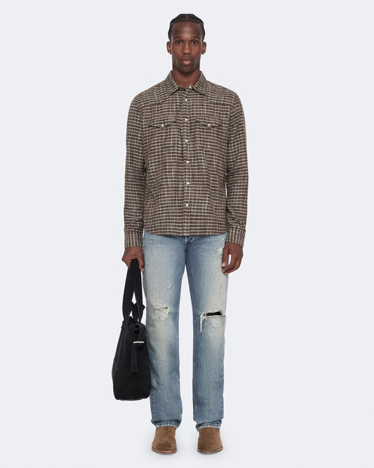 Khaki Brown Color Court LS Shirt from AllSaints