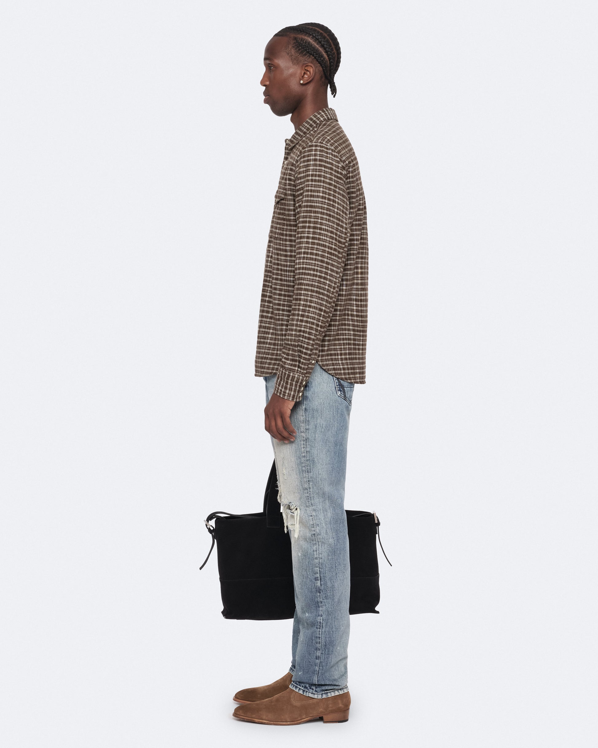 Khaki Brown Color Court LS Shirt from AllSaints