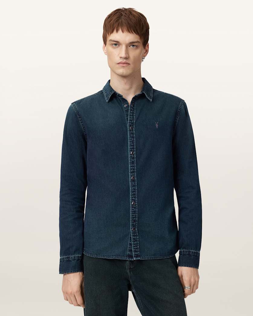 PHANTOM BLUE Color Gleason LS Shirt from AllSaints