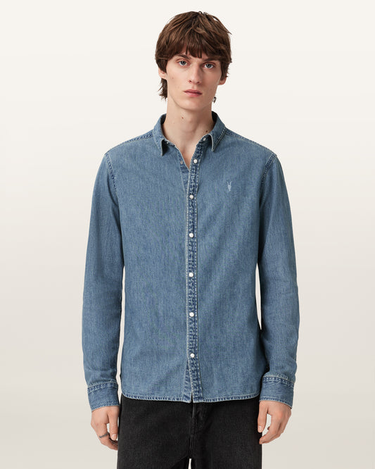 Light Indigo Color Gleason LS Shirt from AllSaints