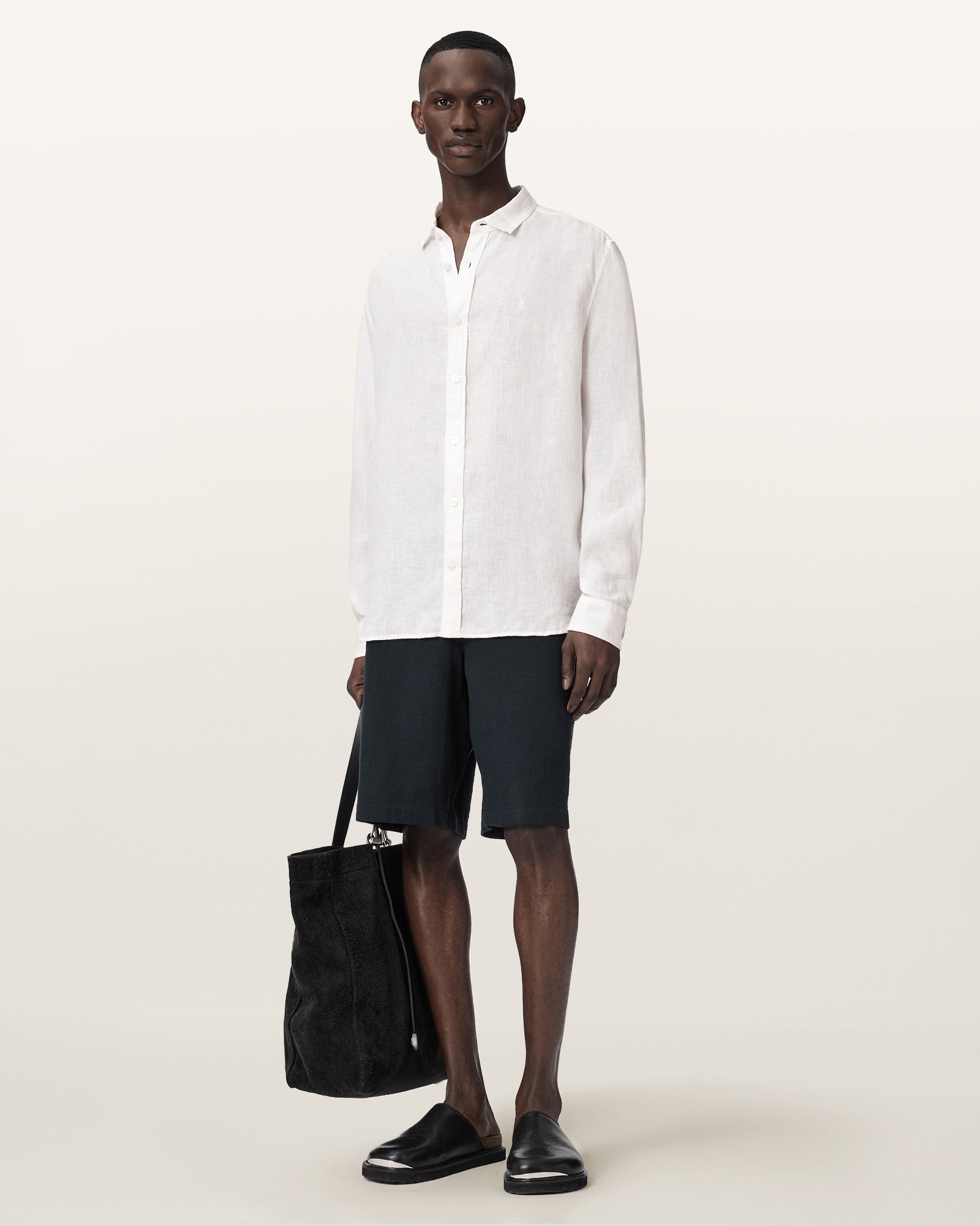 White Color Loom LS Shirt from AllSaints