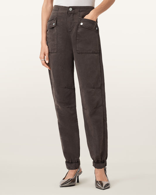 Dark Brown Color Val Tencel Trouser from AllSaints