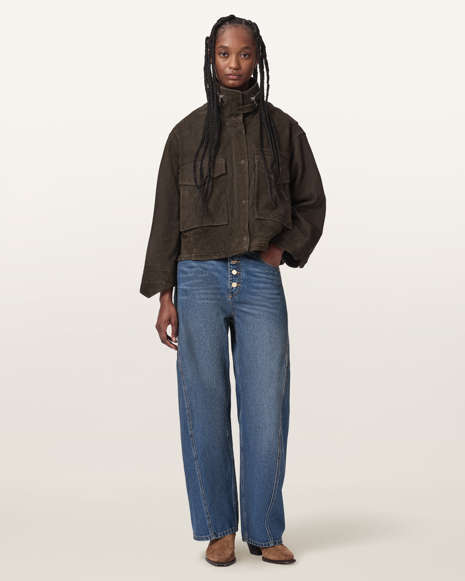 TINTED INDIGO Color Carter Button Jean from AllSaints