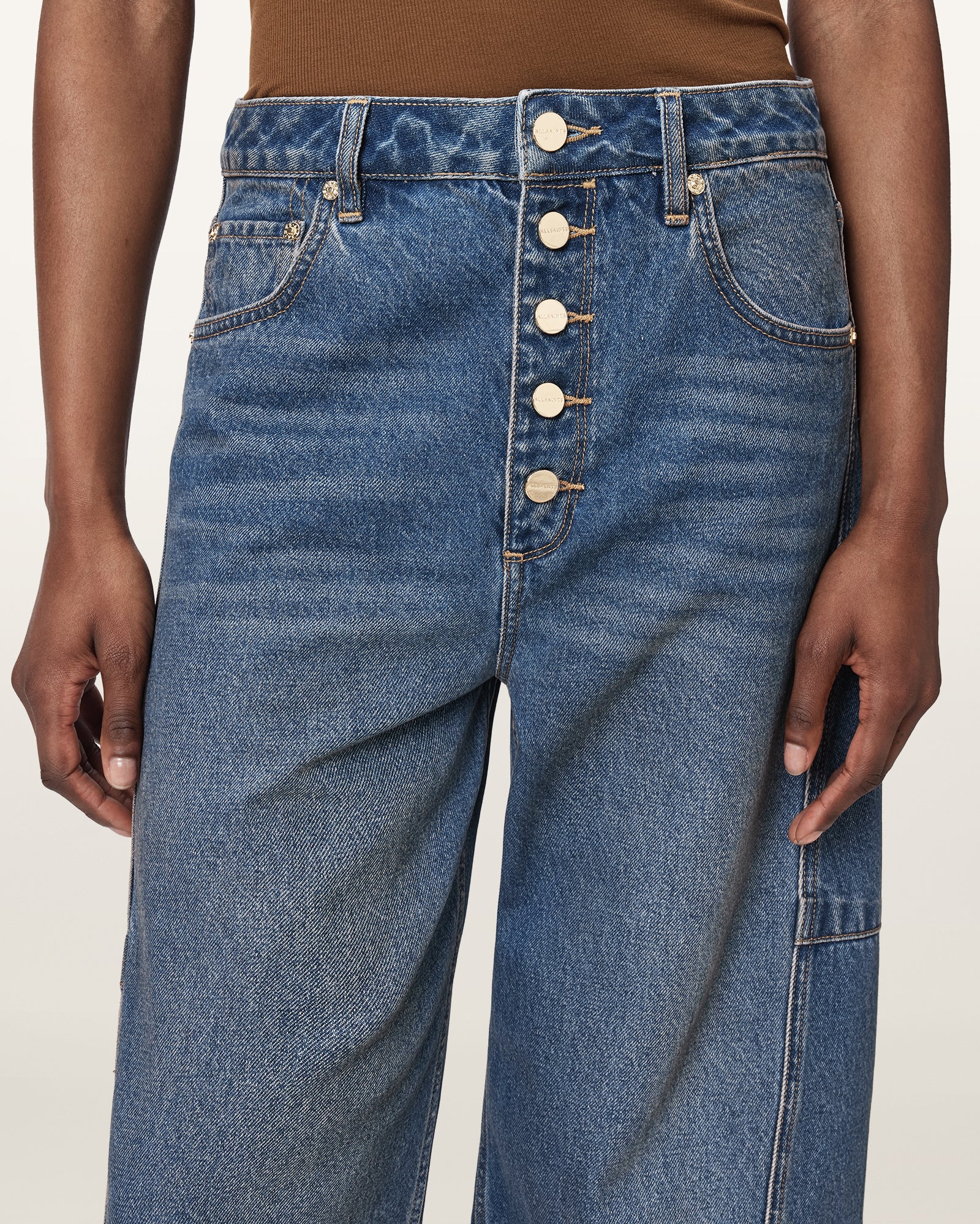 TINTED INDIGO Color Carter Button Jean from AllSaints