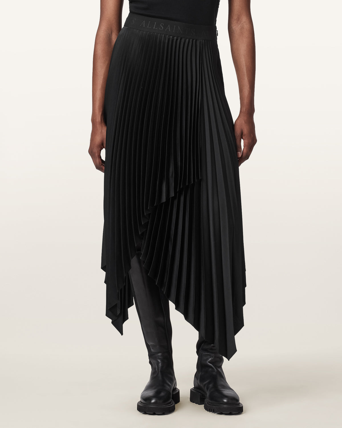 Black Color Elisa Pleated Skirt from AllSaints
