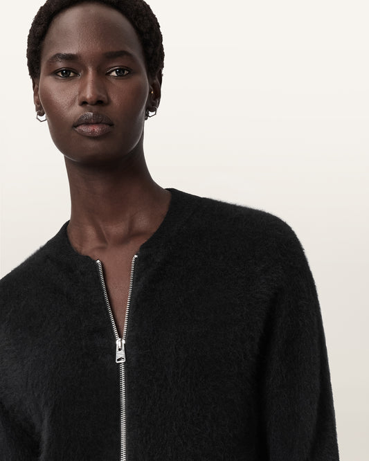 Black Color Rebel Zip Cardigan from AllSaints