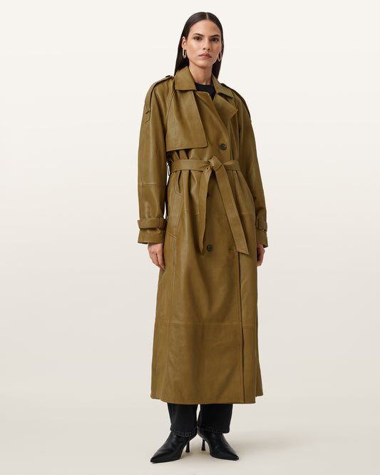 FANGO GREEN Color Reed Mac Leather Jacket from AllSaints