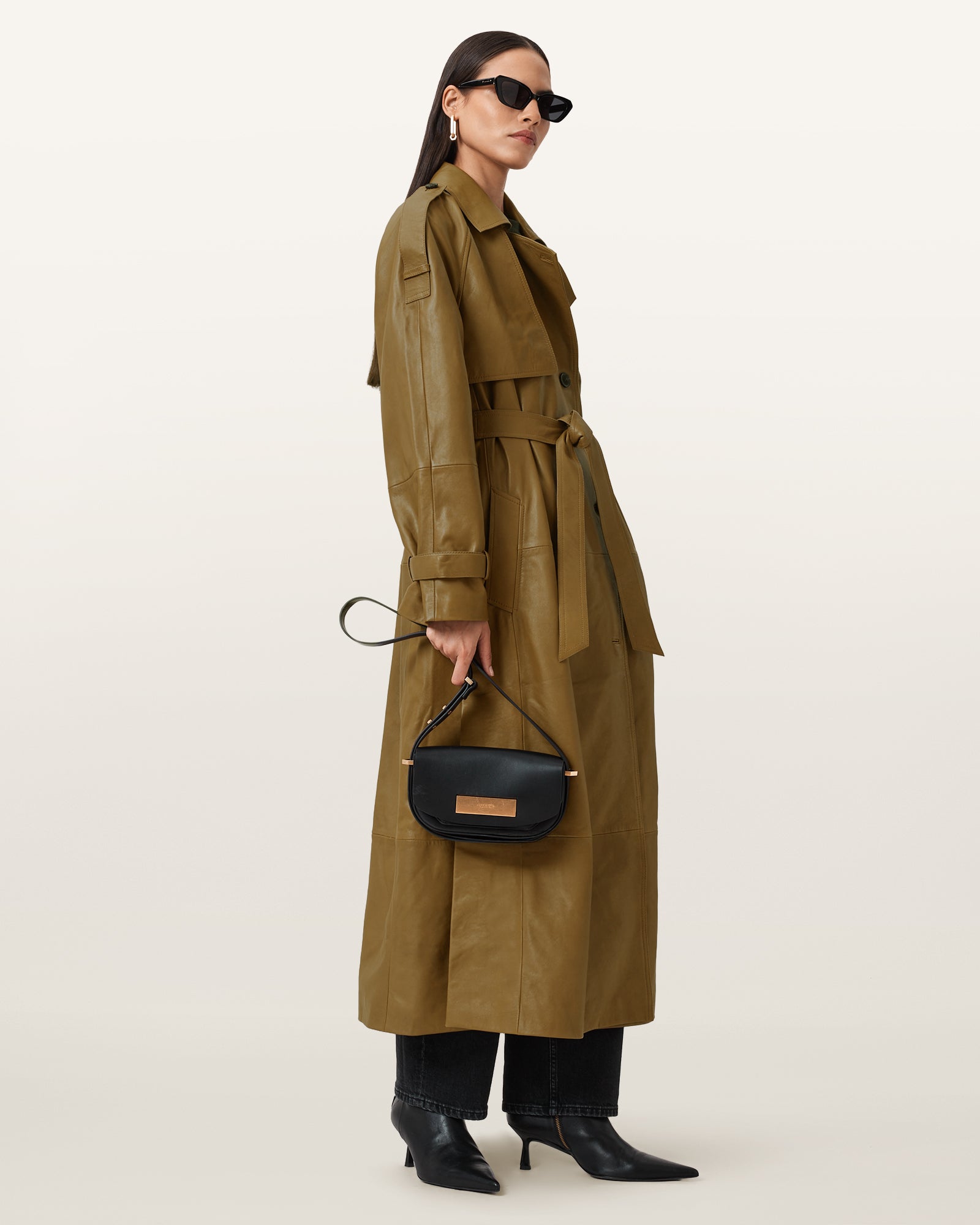 FANGO GREEN Color Reed Mac Leather Jacket from AllSaints