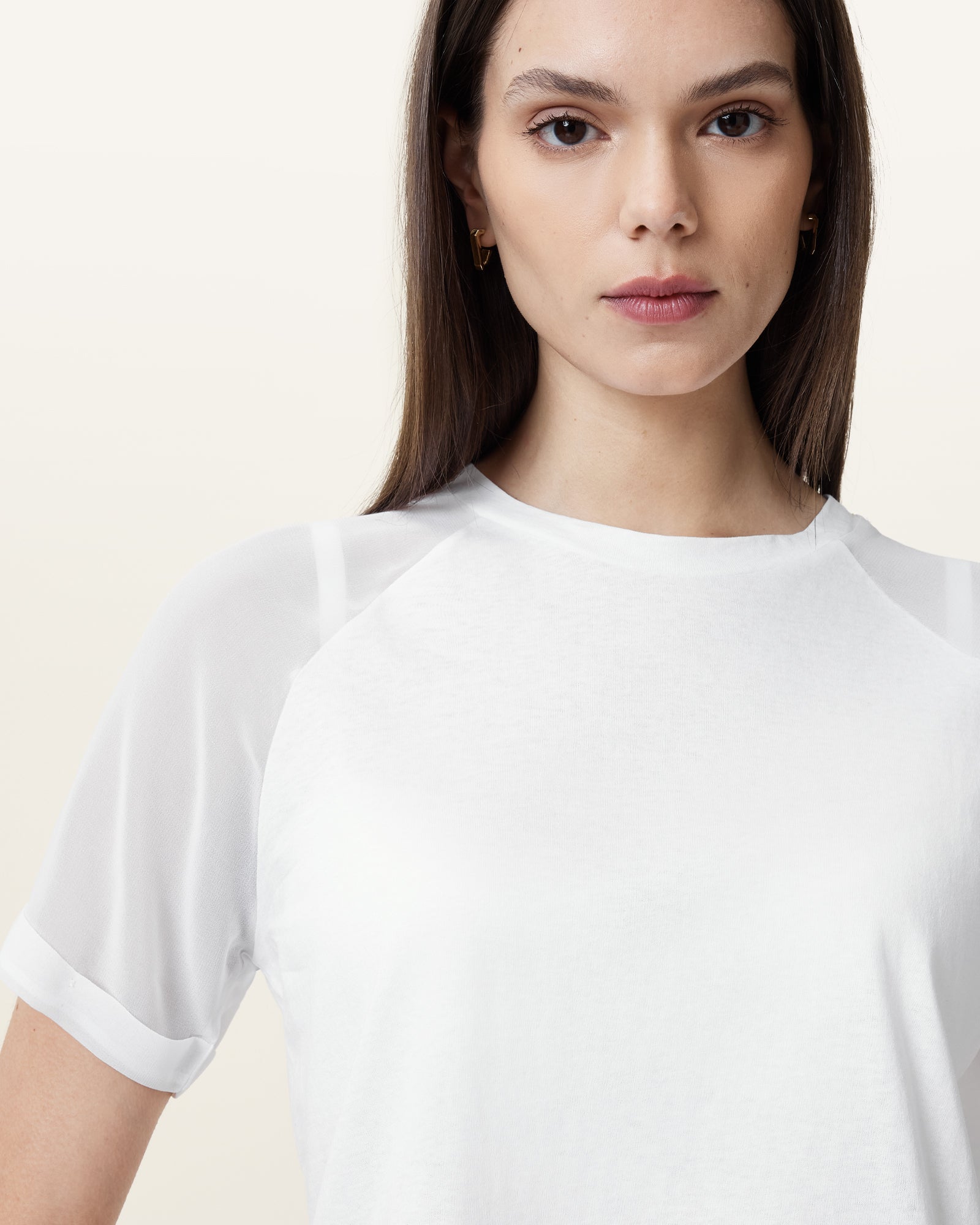 Optic White Color Annie Tee from AllSaints