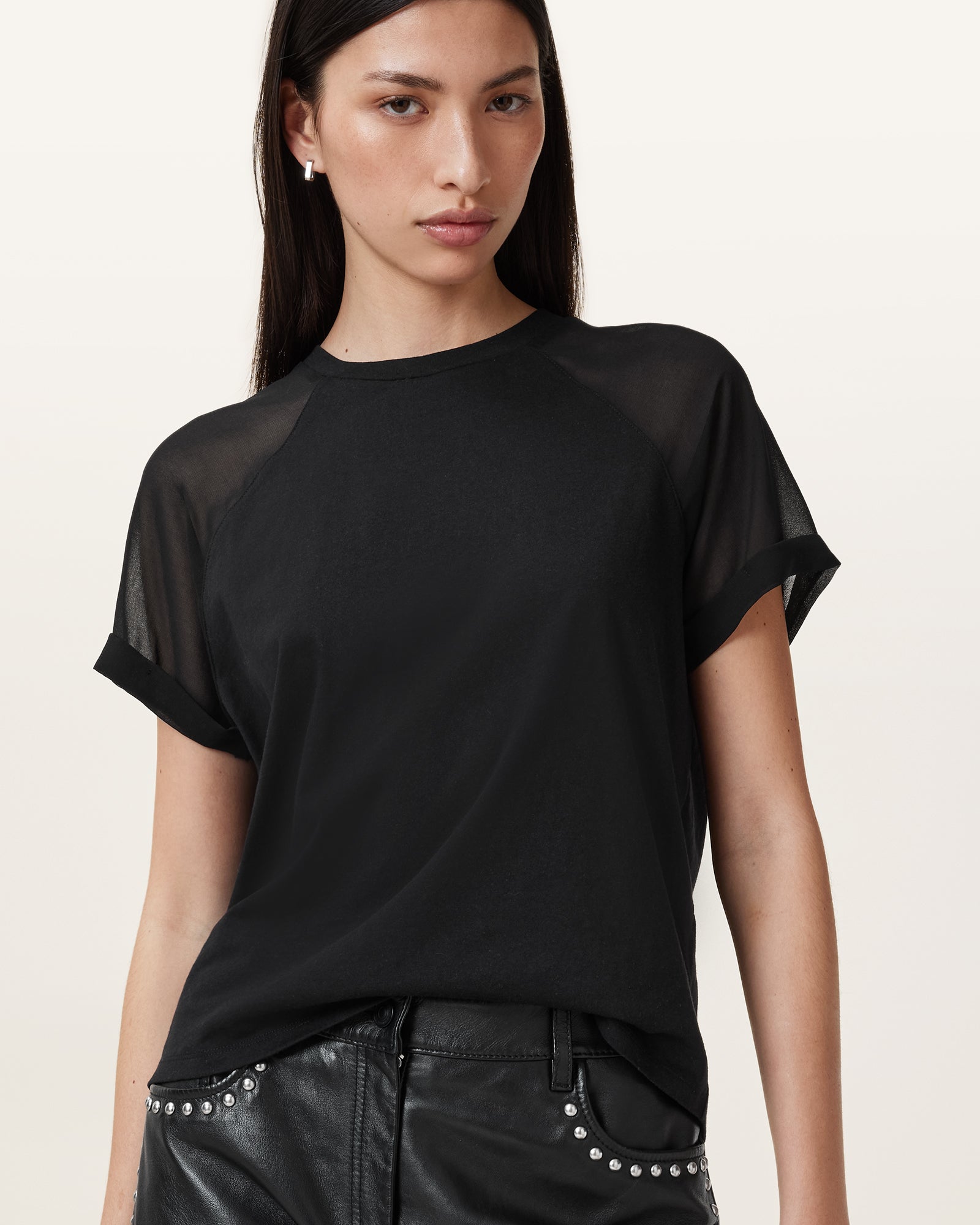 Black Color Annie Tee from AllSaints