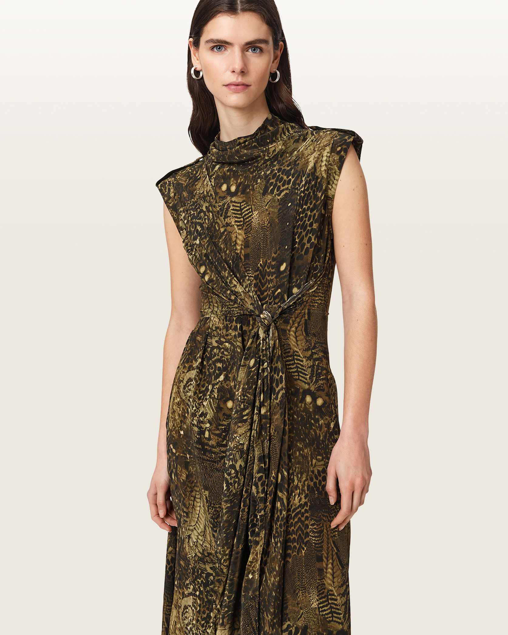 BLIXA KHAKI GREEN Color Persia Dress from AllSaints