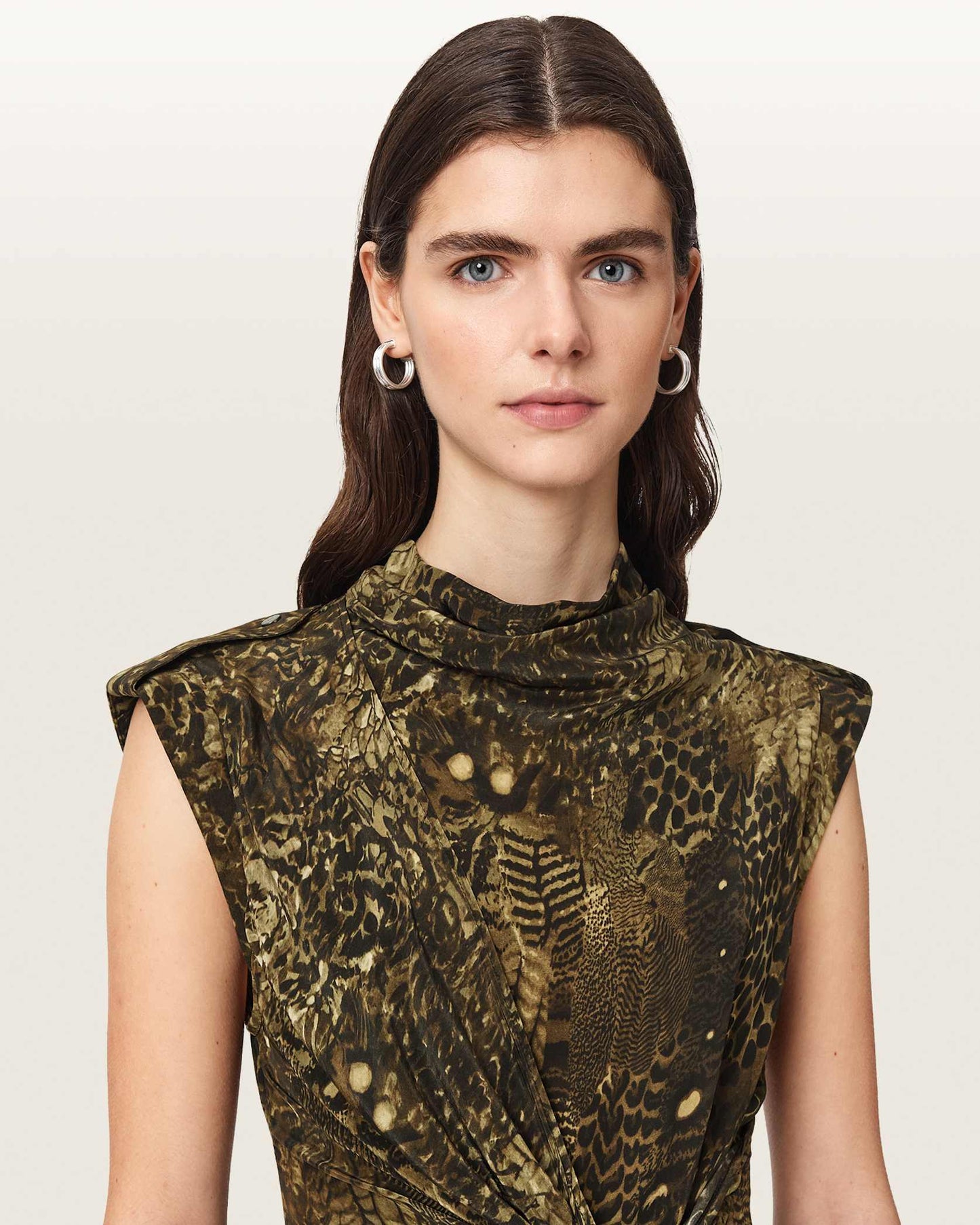BLIXA KHAKI GREEN Color Persia Dress from AllSaints