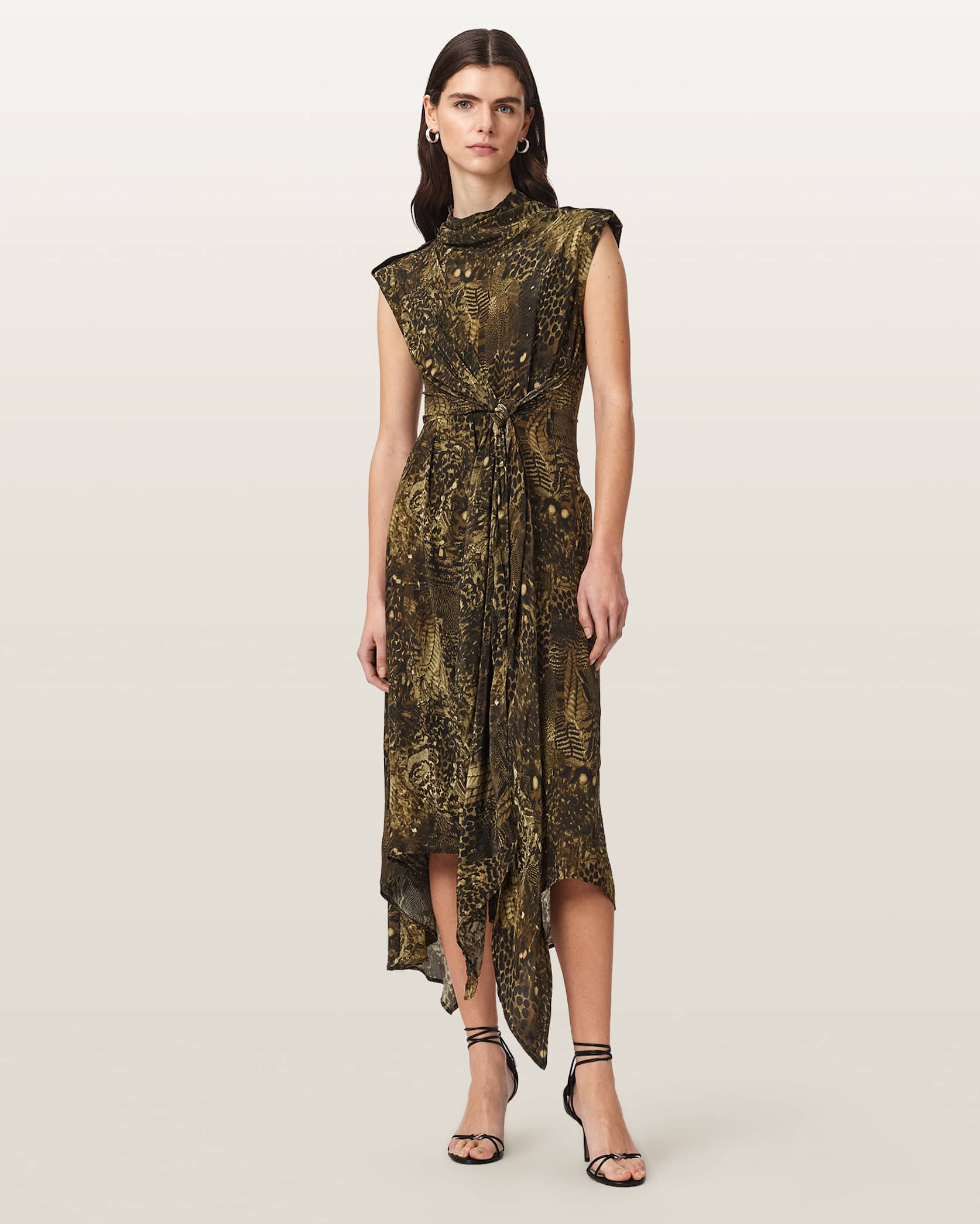 BLIXA KHAKI GREEN Color Persia Dress from AllSaints
