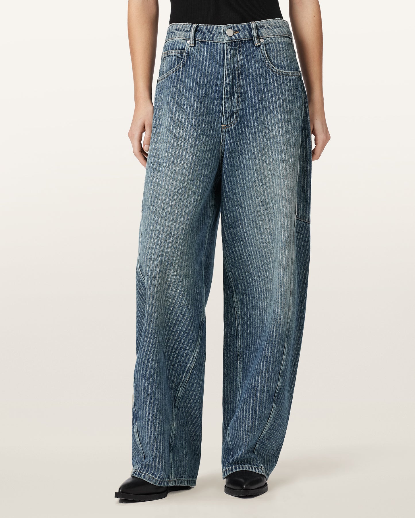 TITAN BLUE Color Carter Stripe Jean from AllSaints