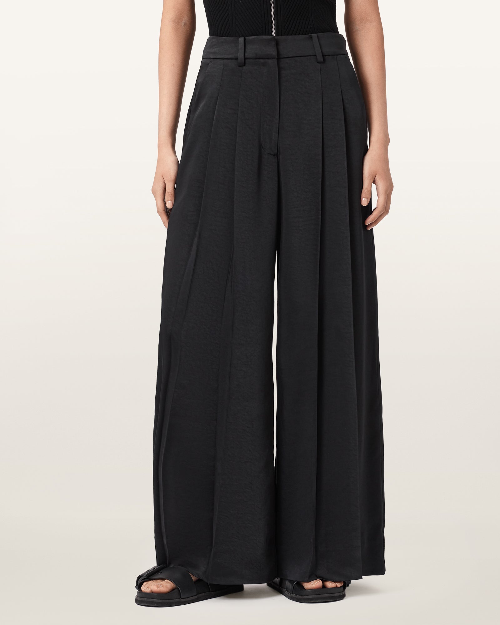 Black Color Poppy Satin Trouser from AllSaints