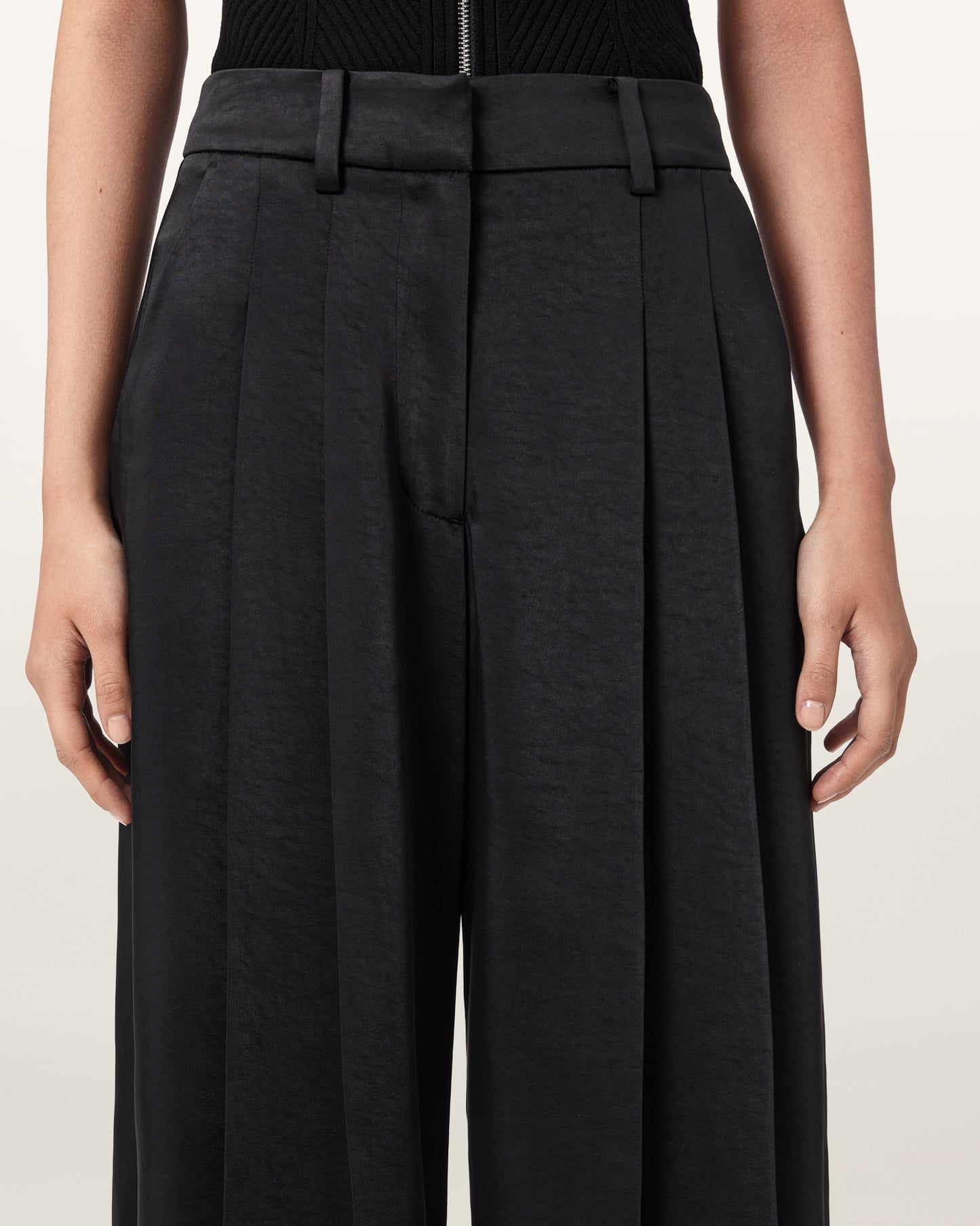 Black Color Poppy Satin Trouser from AllSaints