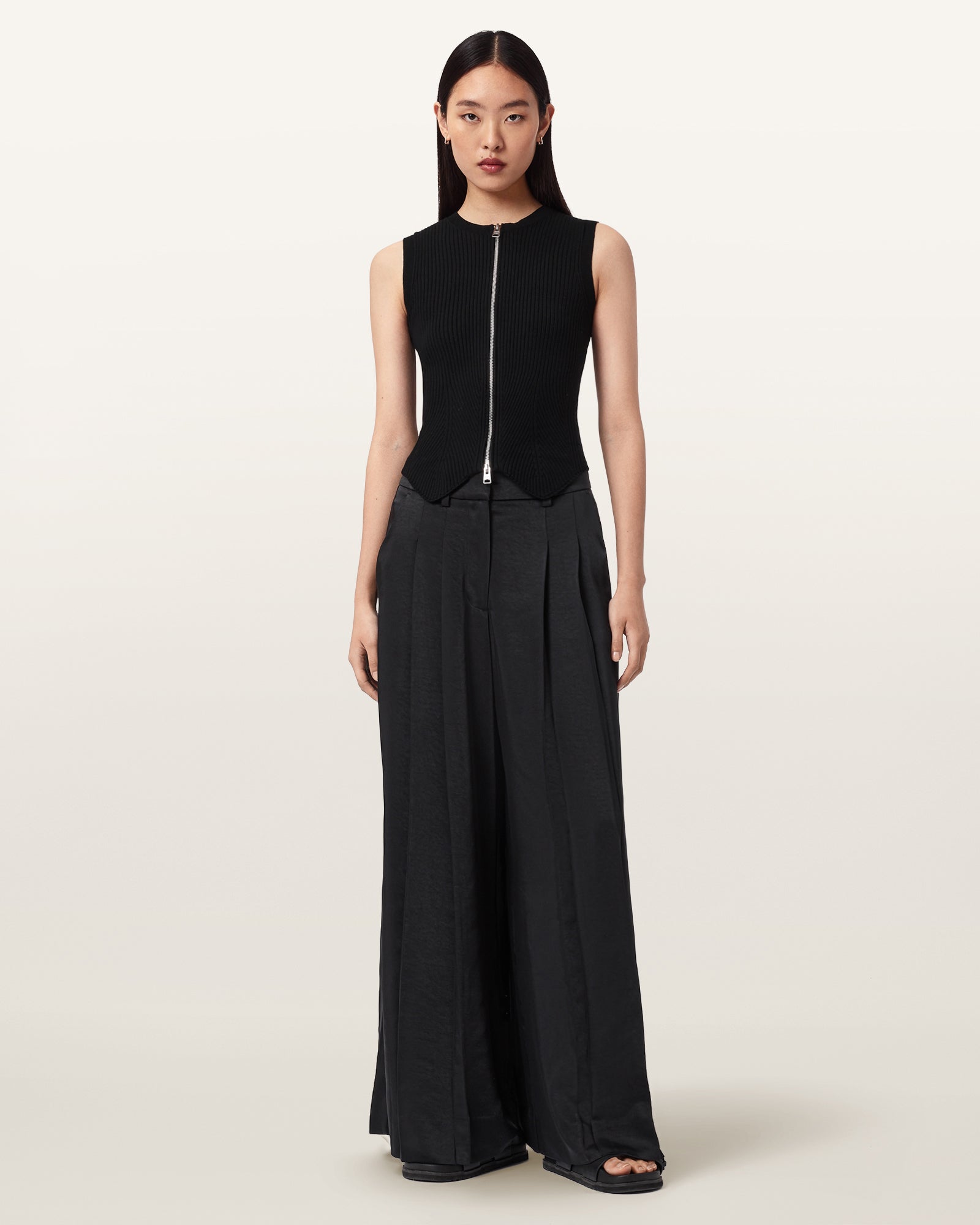 Black Color Poppy Satin Trouser from AllSaints