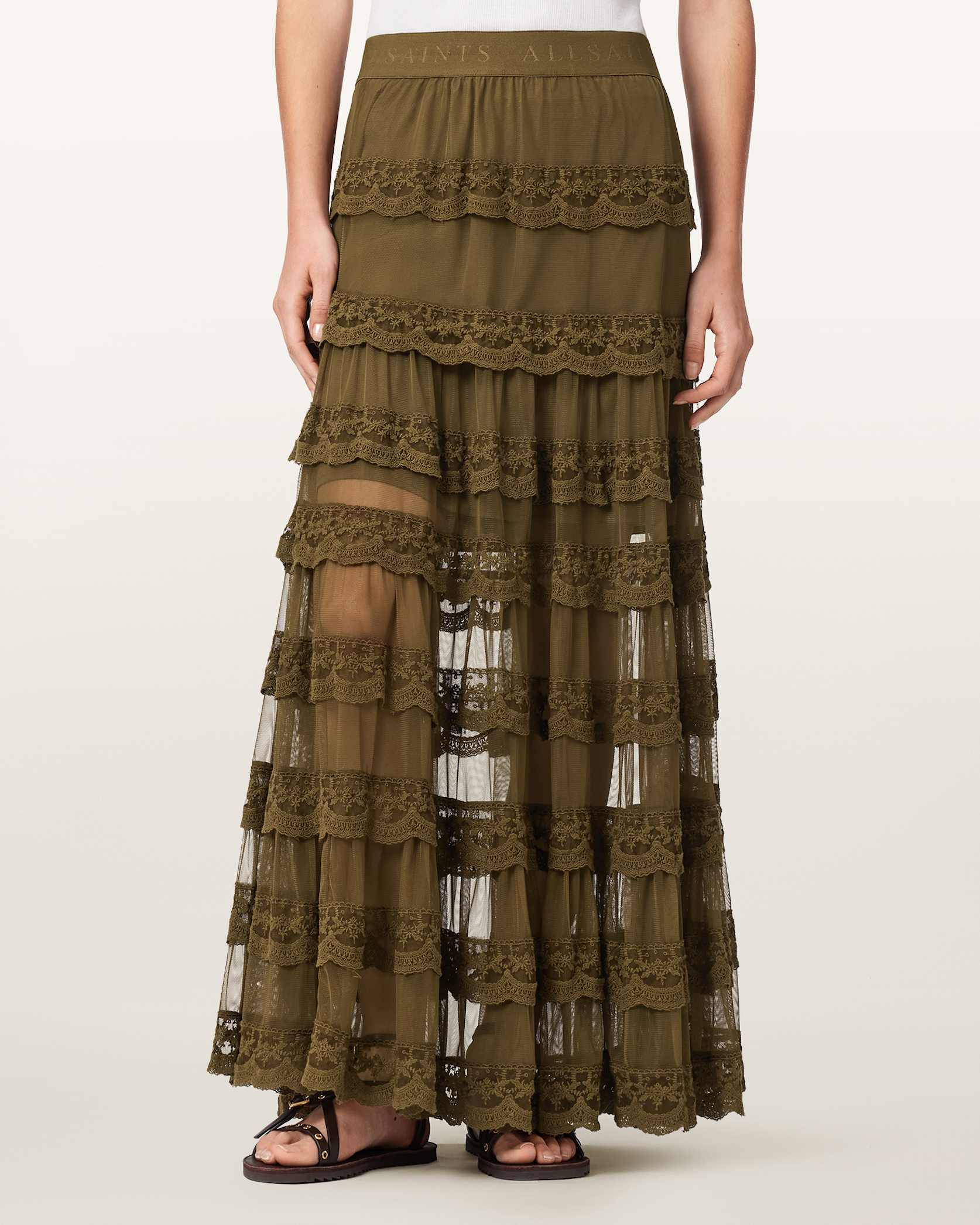 OLIVE KHAKI GREEN Color Maggie Skirt from AllSaints