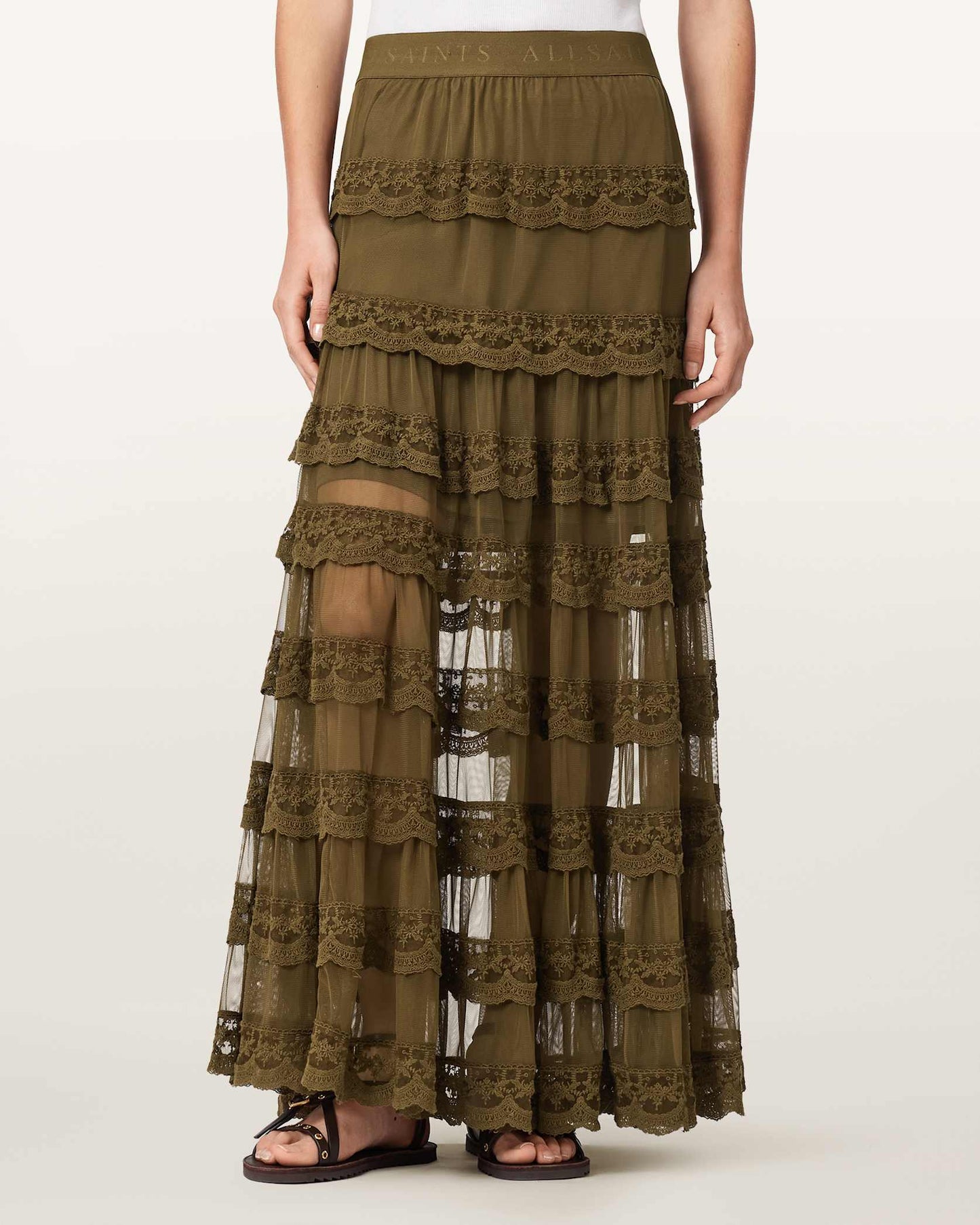OLIVE KHAKI GREEN Color Maggie Skirt from AllSaints
