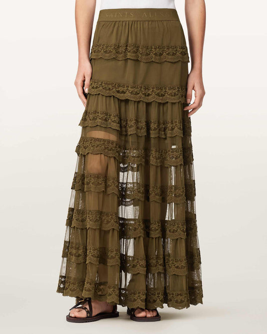 OLIVE KHAKI GREEN Color Maggie Skirt from AllSaints