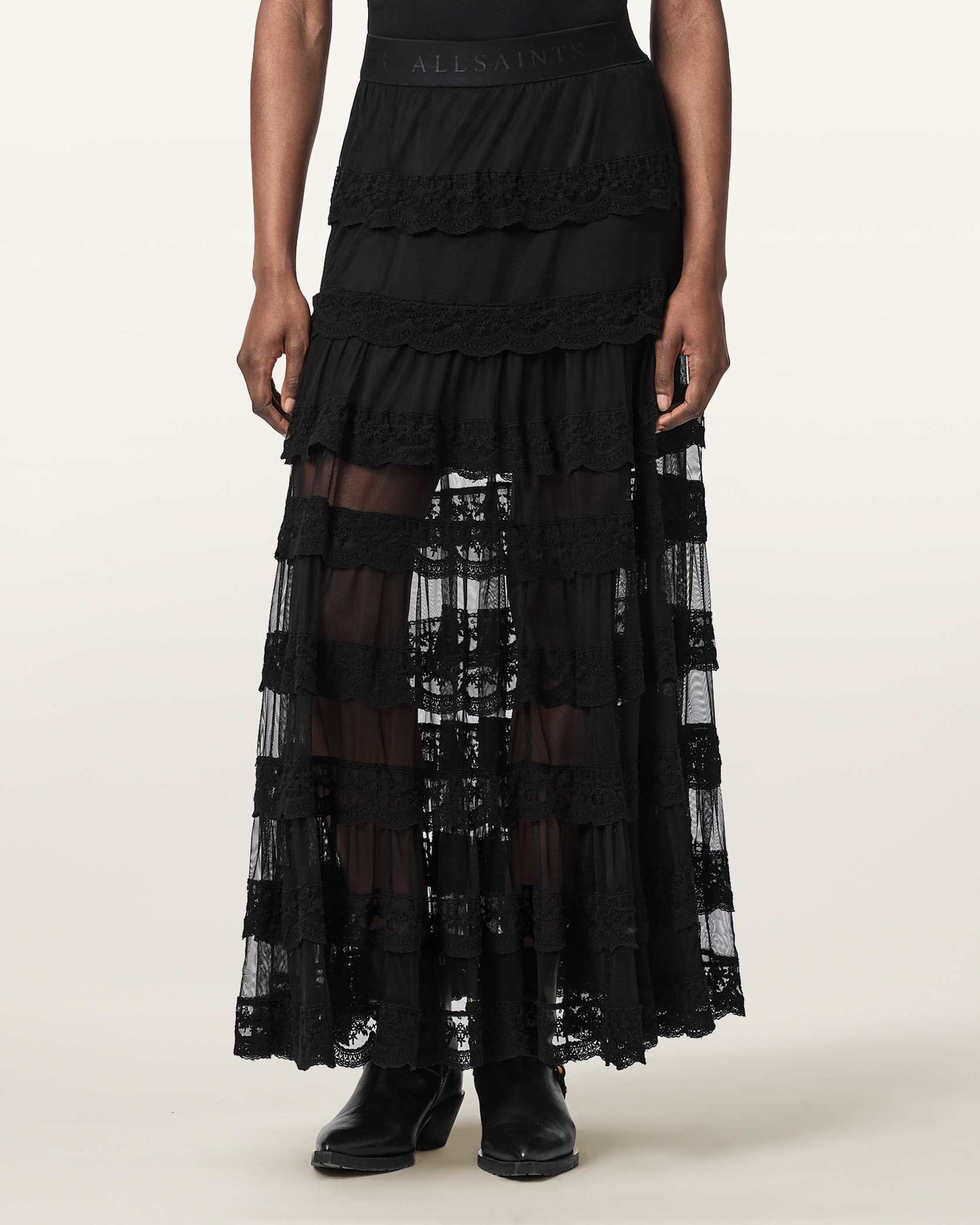 Black Color Maggie Skirt from AllSaints
