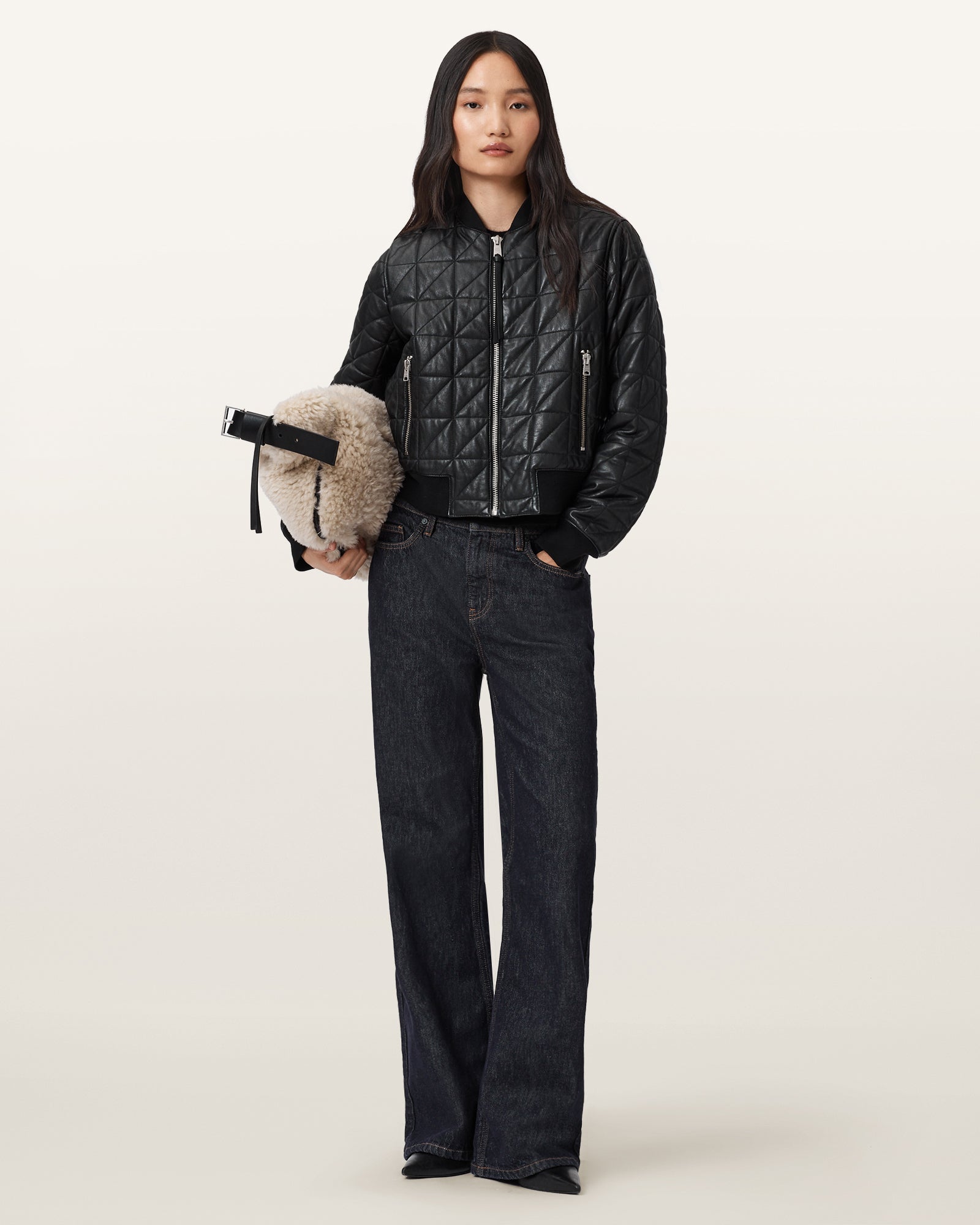 Carly Quilt Leather Bomber