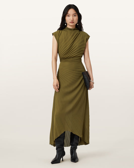 FANGO GREEN Color Rayanna Dress from AllSaints