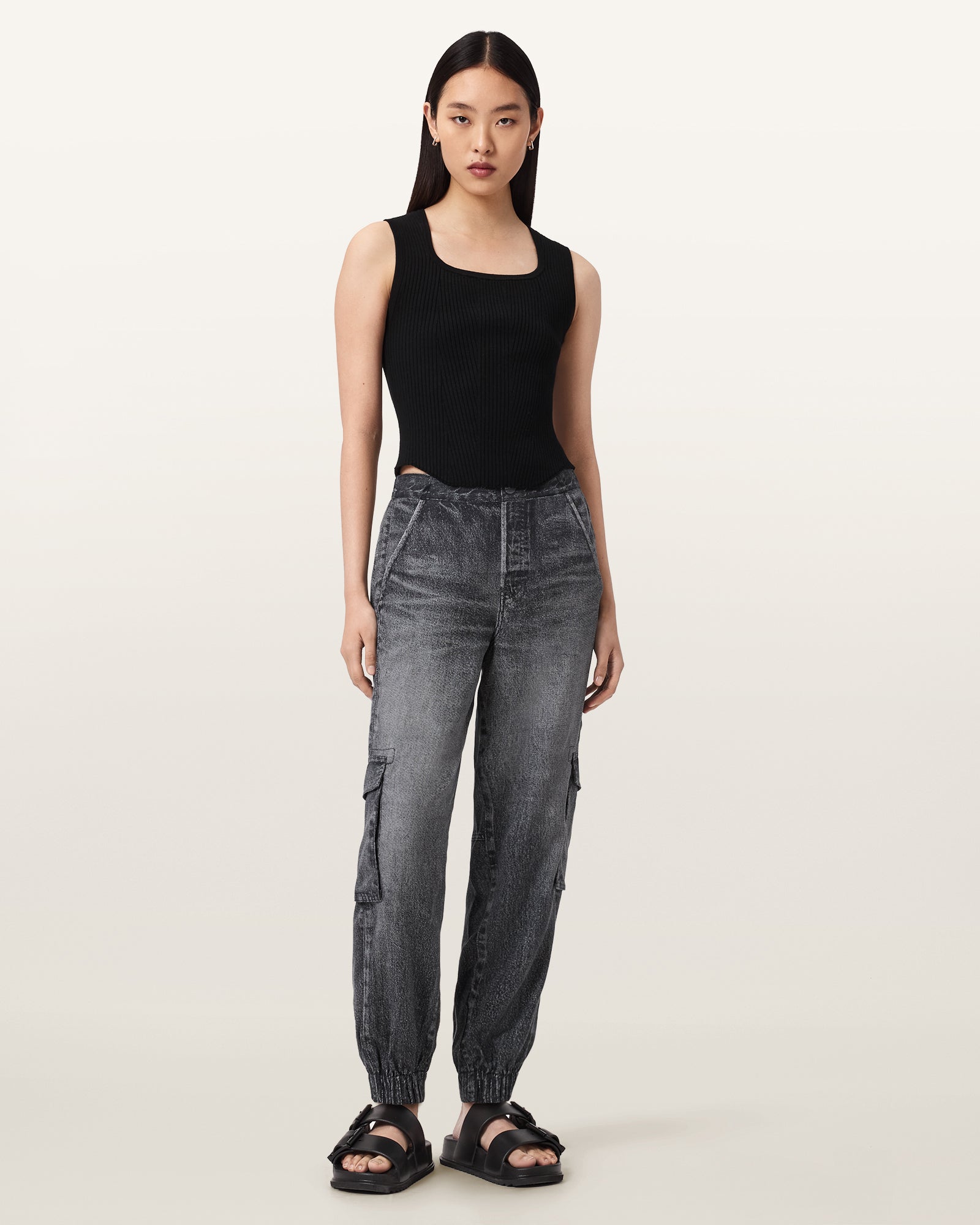 ILLUSION BLACK Color Selma Trouser from AllSaints