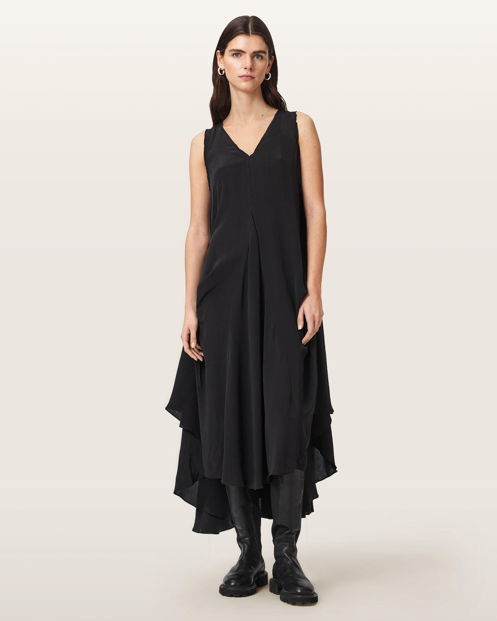 Black Color Sybil Midi Dress from AllSaints