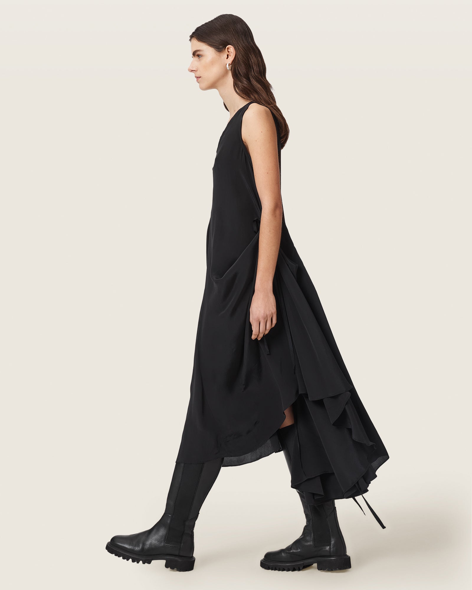 Black Color Sybil Midi Dress from AllSaints
