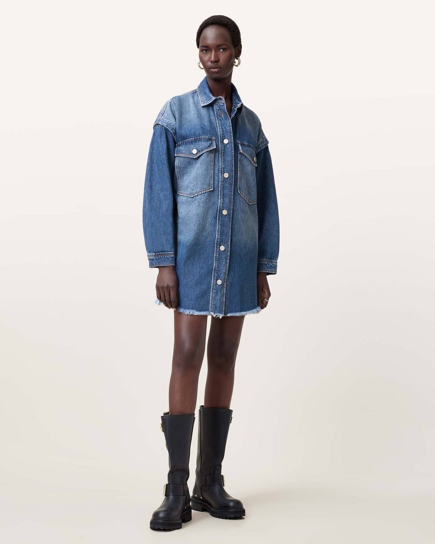 Faye Oversized Denim Shacket Dress