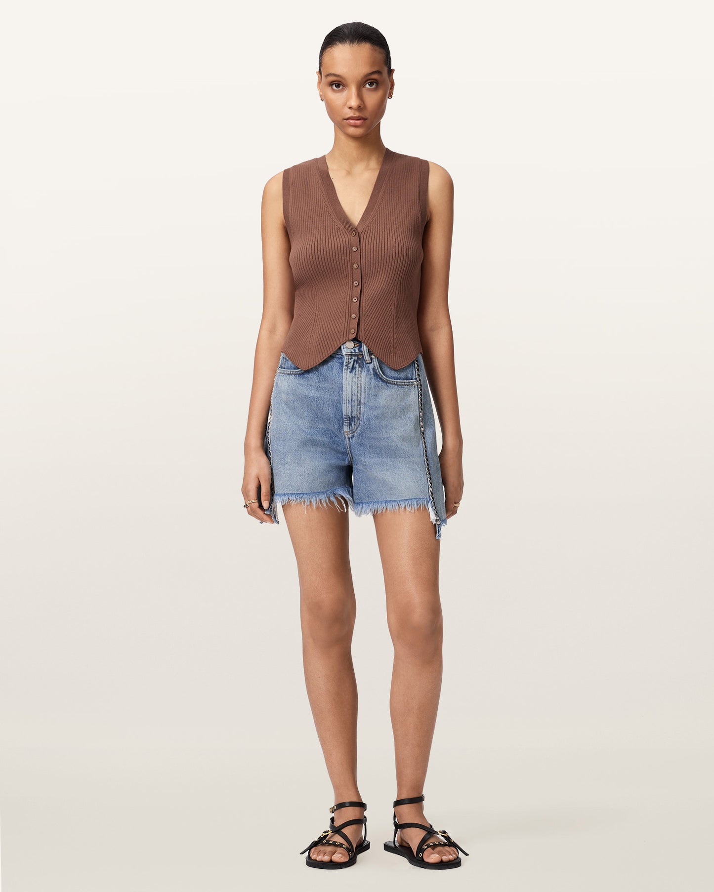 PENNY BROWN Color Cruz Waistcoat Knit from AllSaints