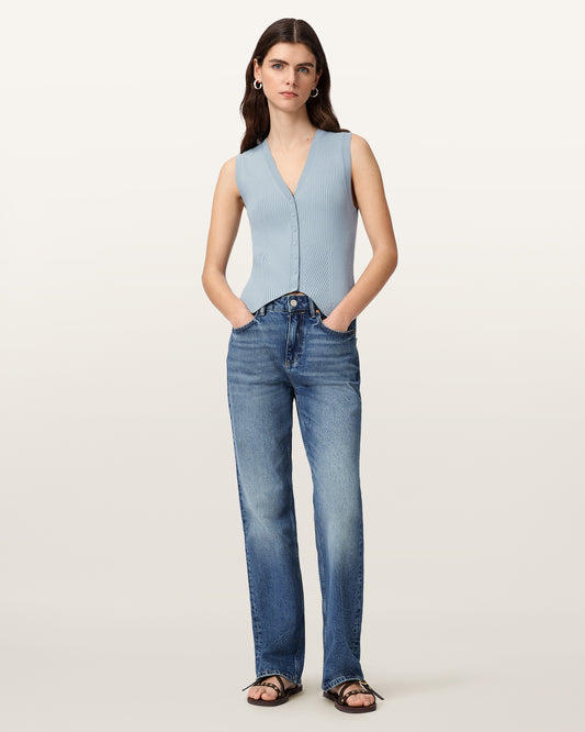 QUARRY BLUE Color Cruz Waistcoat from AllSaints