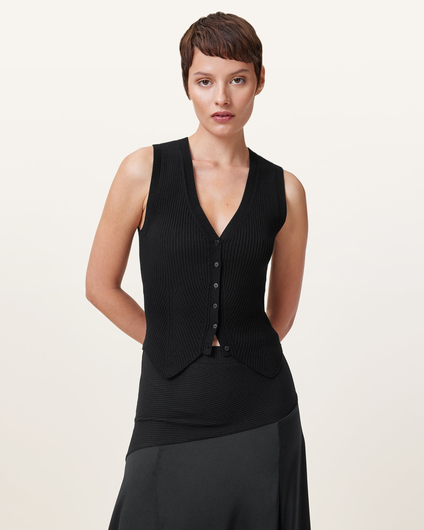 Black Color Cruz Waistcoat from AllSaints