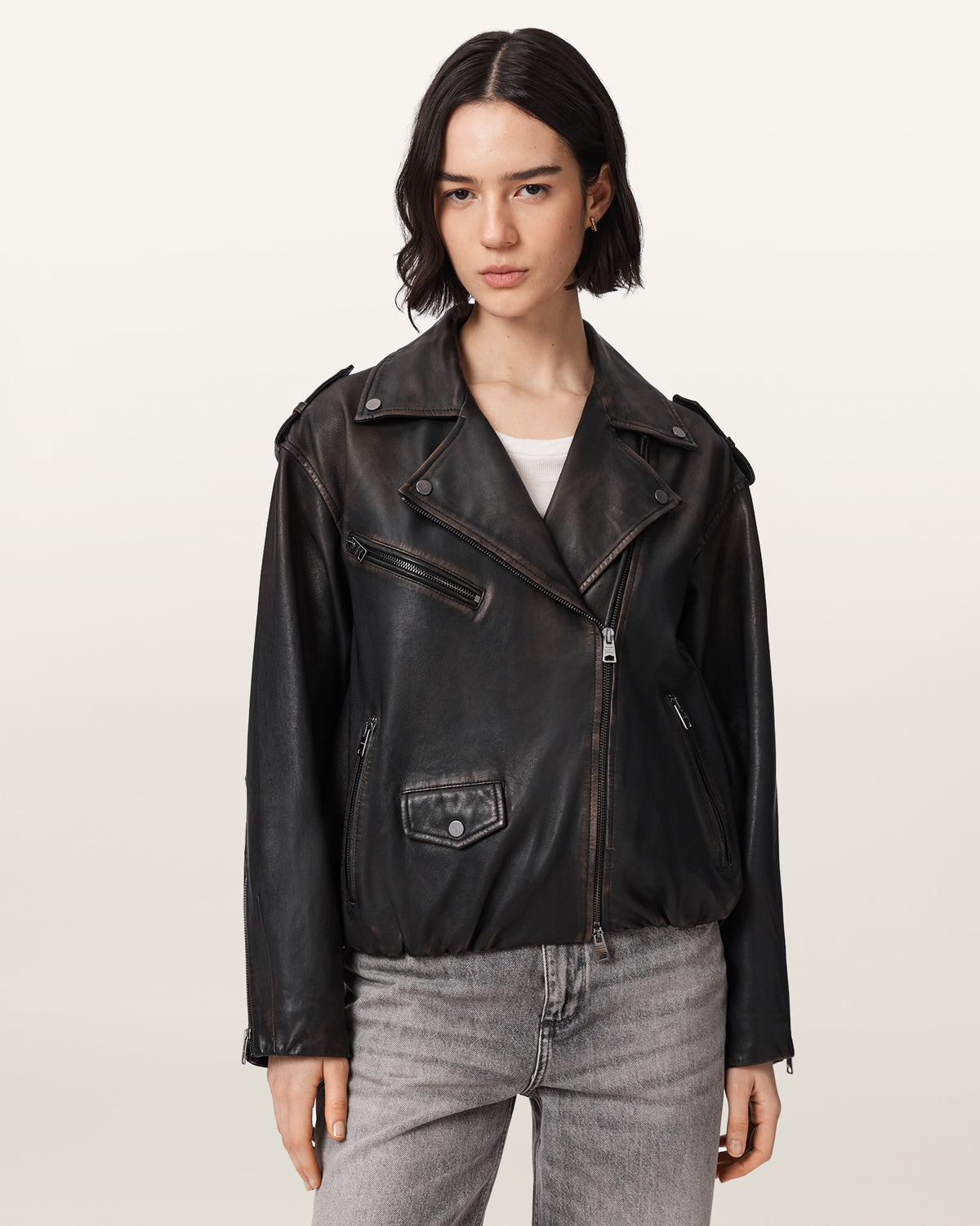 Samina Biker Leather Jacket