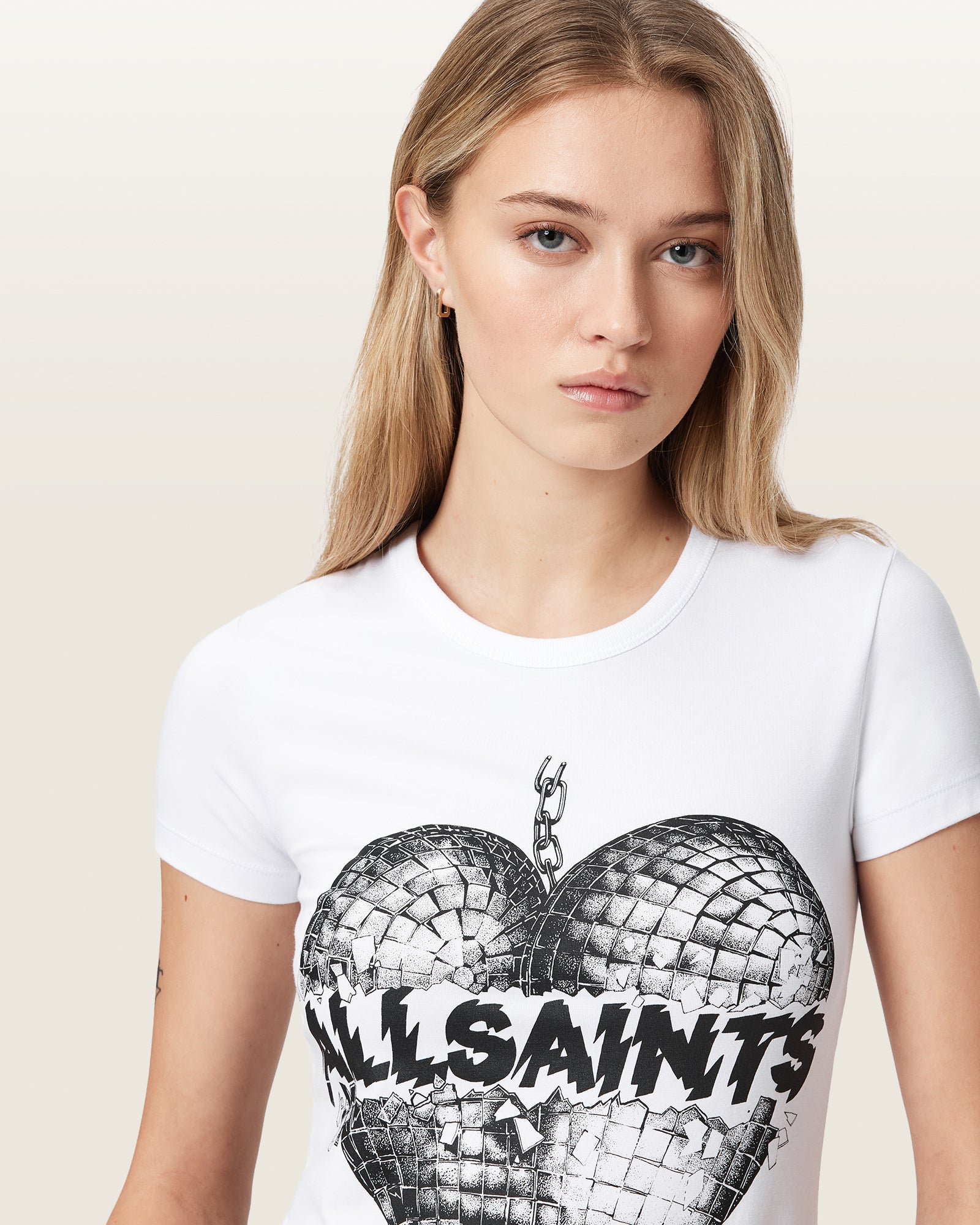Optic White Color Reflect Stevie Tee from AllSaints