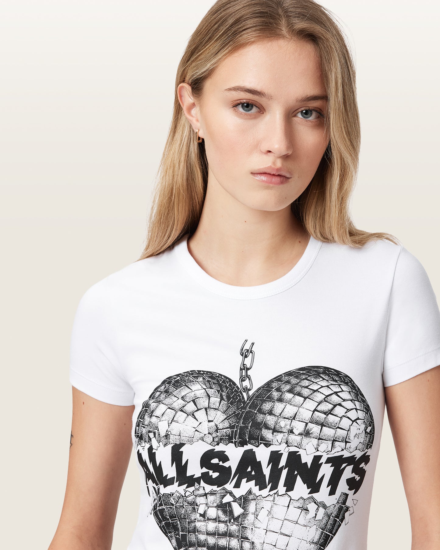 Optic White Color Reflect Stevie Tee from AllSaints