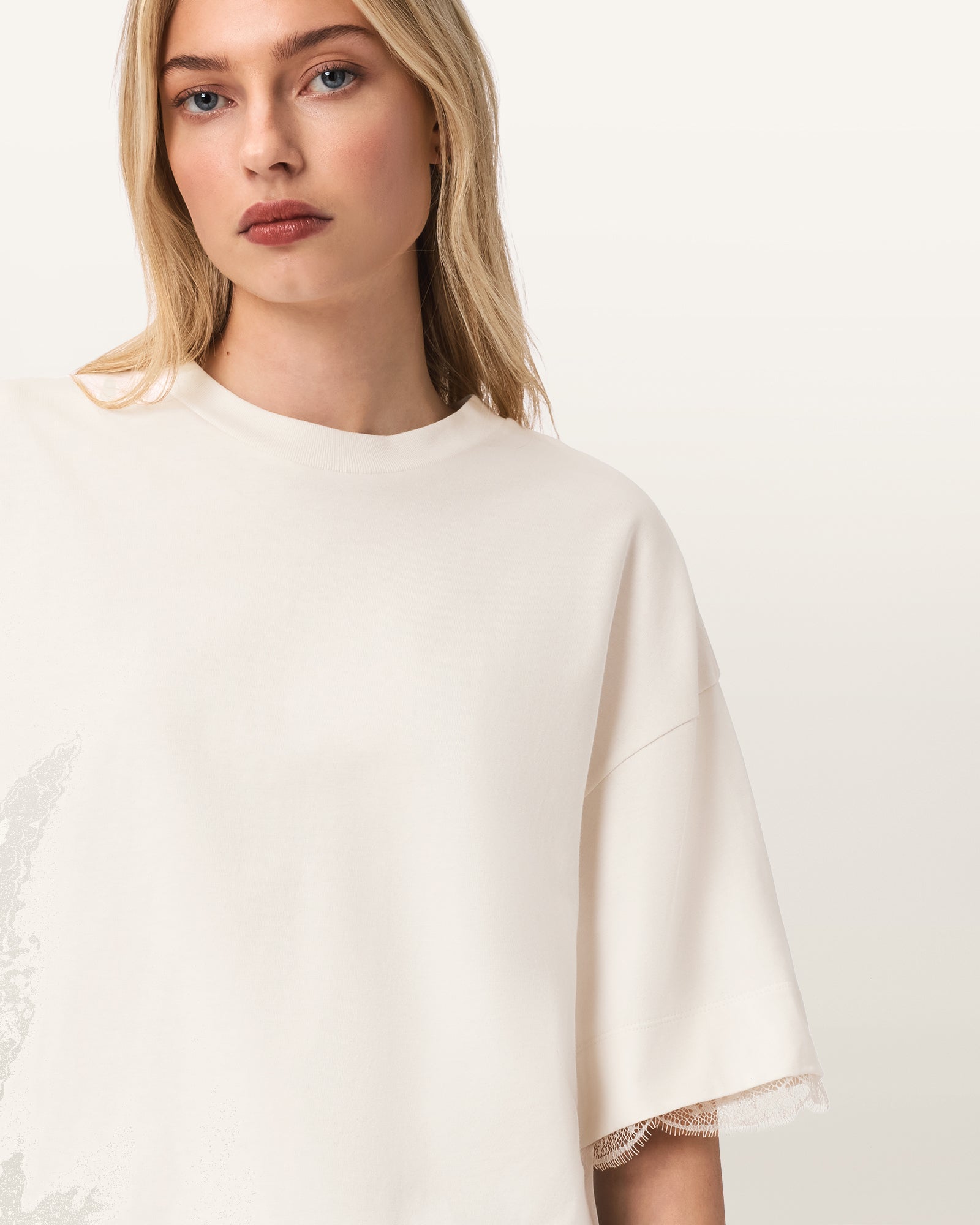 ARCTIC WHITE Color Nia Lace Tee from AllSaints