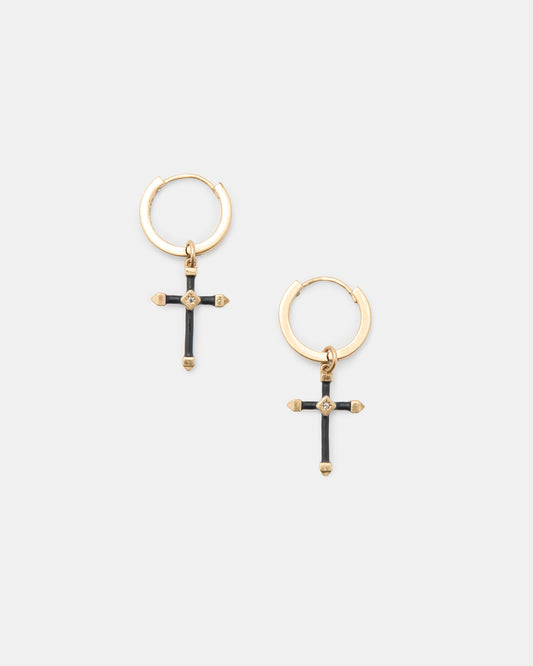 Lyra Cross Hoop Earrings