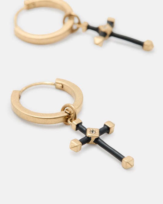 Lyra Cross Hoop Earrings