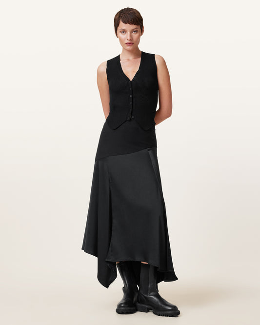 Black Color Pia Satin Skirt from AllSaints