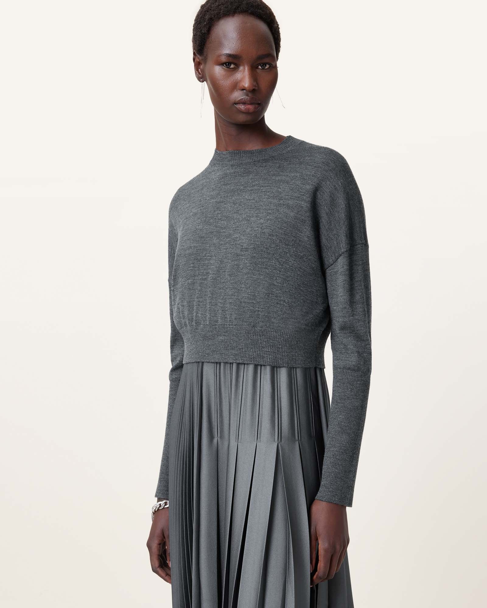 TURBULENCE GREY Color Adriana Dress from AllSaints