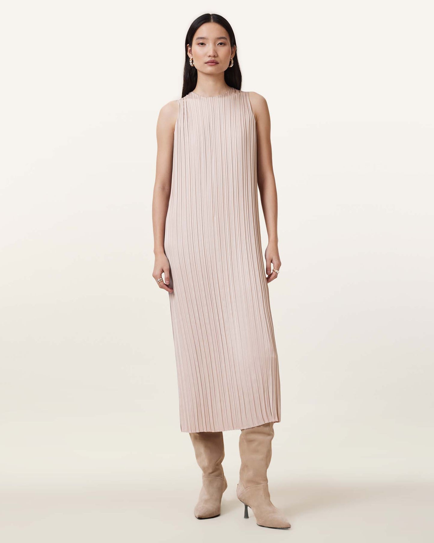 FAWN BROWN Color Vittoria Dress from AllSaints